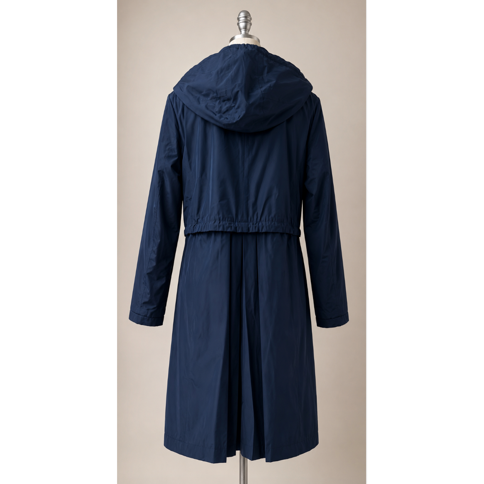 Nwt Jane Post Peacock Blue Hooded Full Zip Pleated Back Parka Jacket Coat Sz L — image 4 of 8